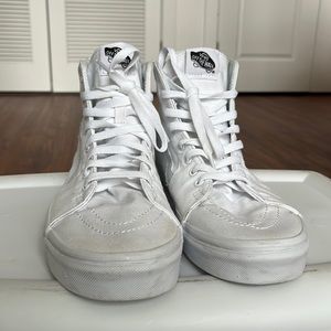 High Top White Vans size 10.5 (men)